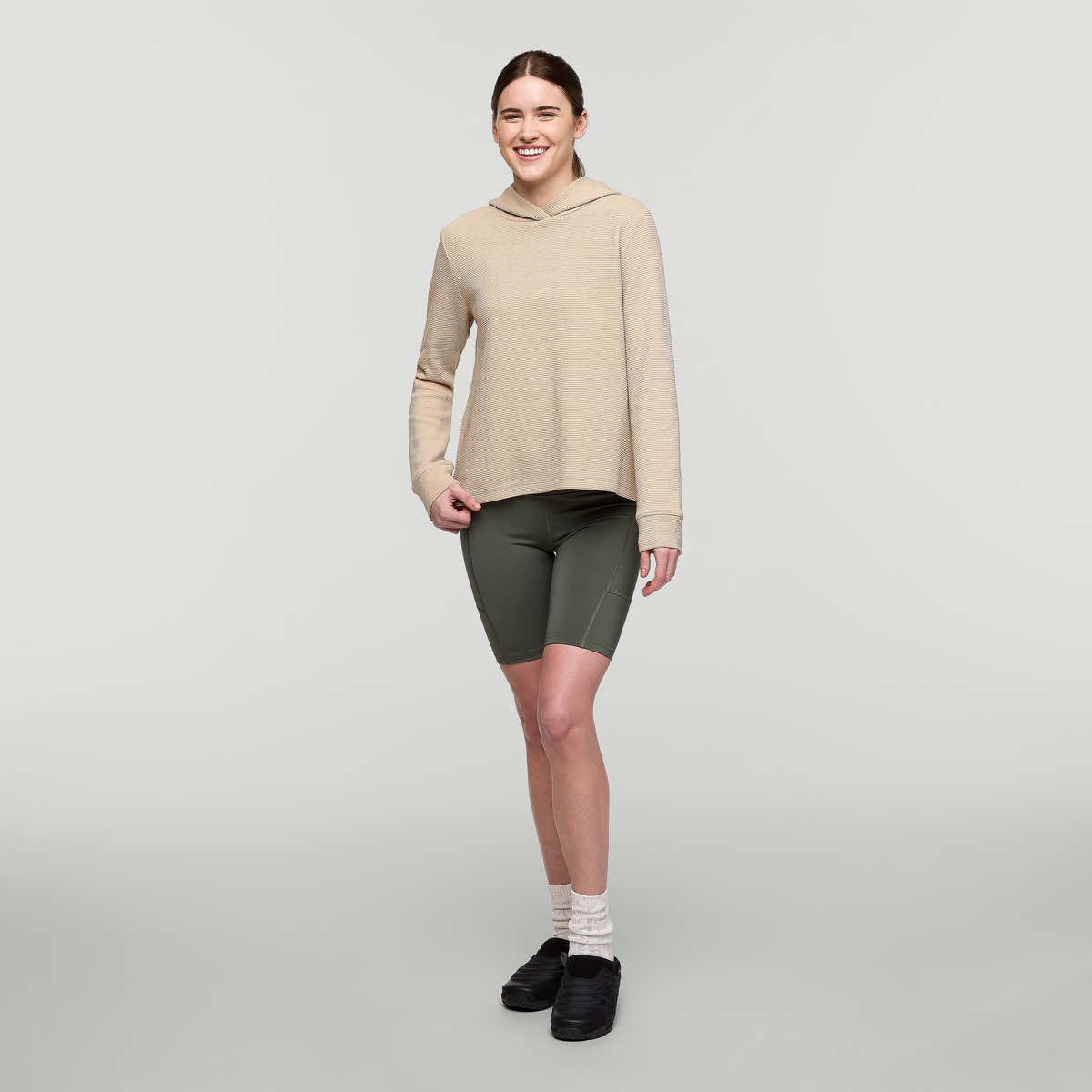 Atajo Long-Sleeve Waffle Hoodie - Women s - Casual Outdoor Style