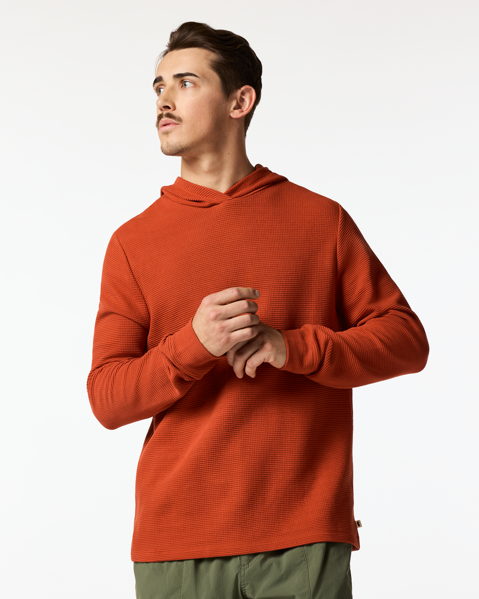 Atajo Long-Sleeve Waffle Hoodie - Men s - Casual Outdoor Style