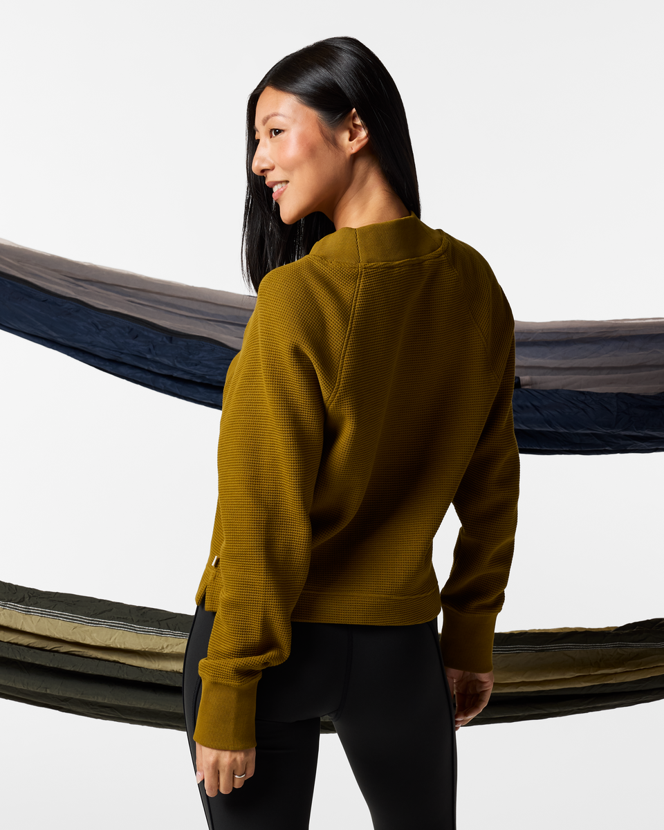 Atajo Long-Sleeve Waffle V-Neck - Women s - Everyday Layering Comfort
