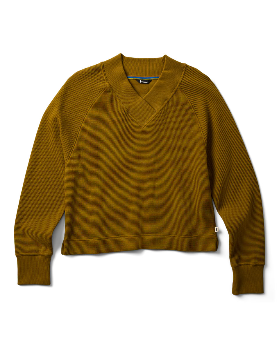 Atajo Long-Sleeve Waffle V-Neck - Women s - Everyday Layering Comfort
