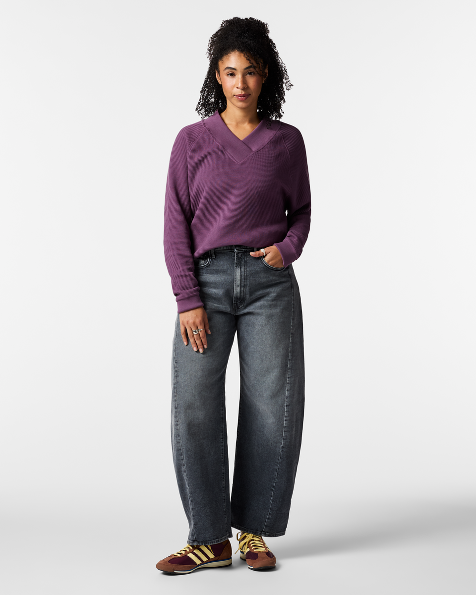 Atajo Long-Sleeve Waffle V-Neck - Women s - Everyday Layering Comfort