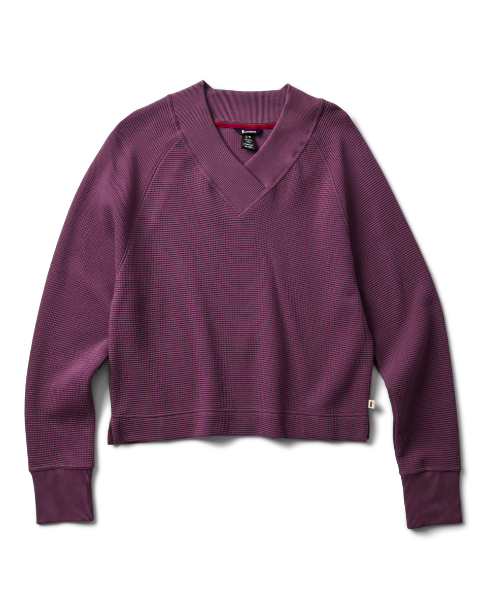 Atajo Long-Sleeve Waffle V-Neck - Women s - Everyday Layering Comfort