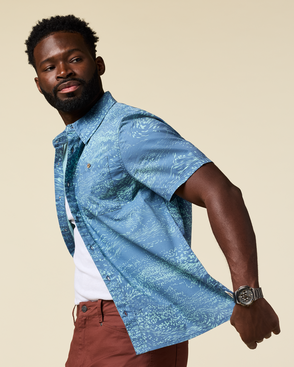 Estival Button Up Shirt - Print - Men s - Outdoor Ready Design